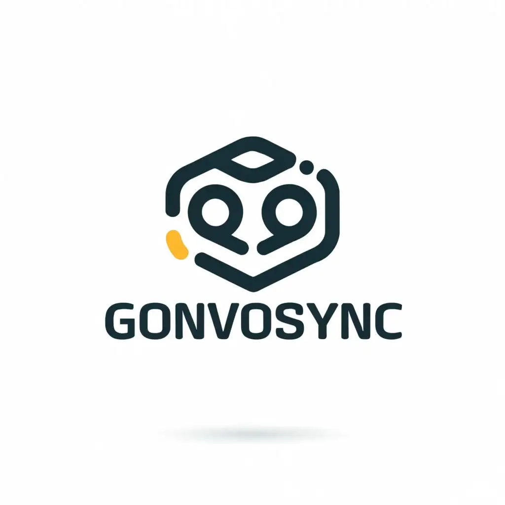 a logo design,with the text "GonvoSync", main symbol:AI bot for government websites,Minimalistic,be used in Technology industry,clear background