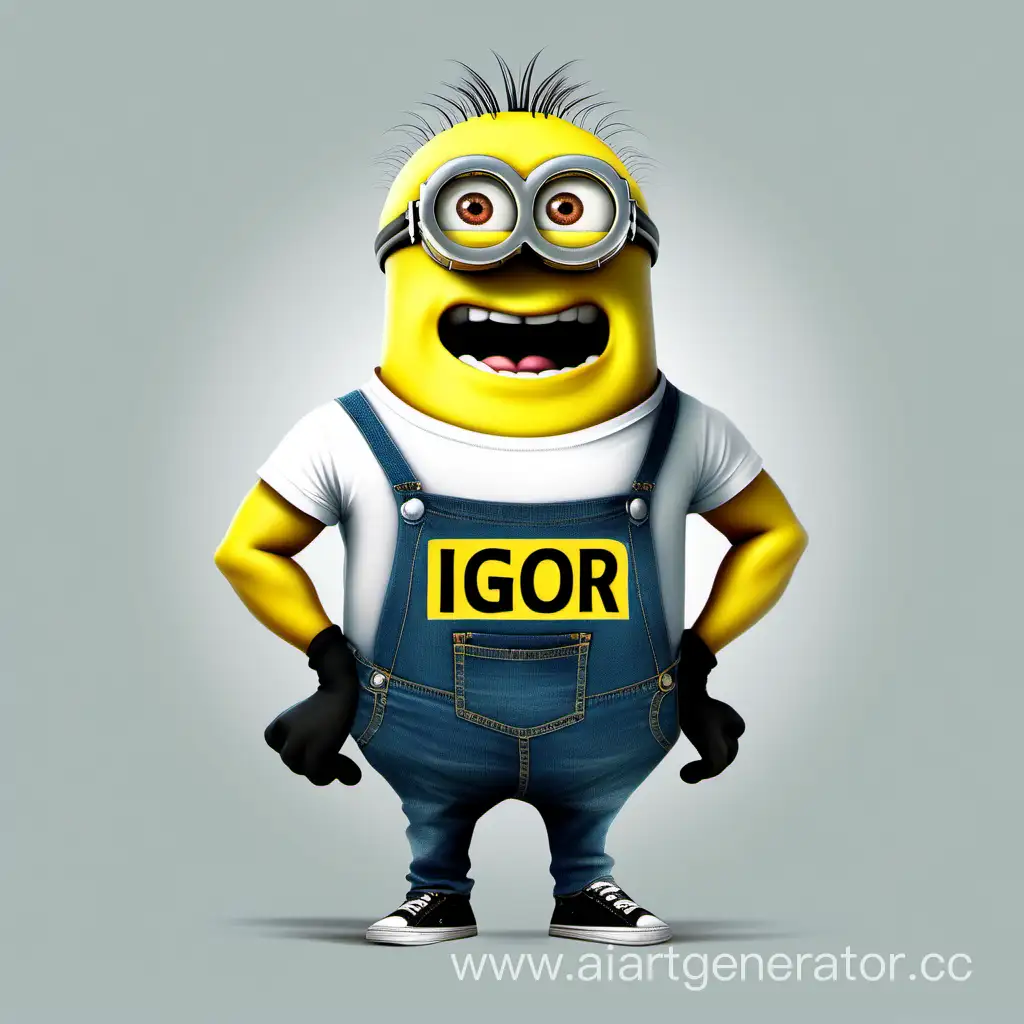 Strong-Minion-Man-Wearing-Igor-Tshirt-and-Jeans