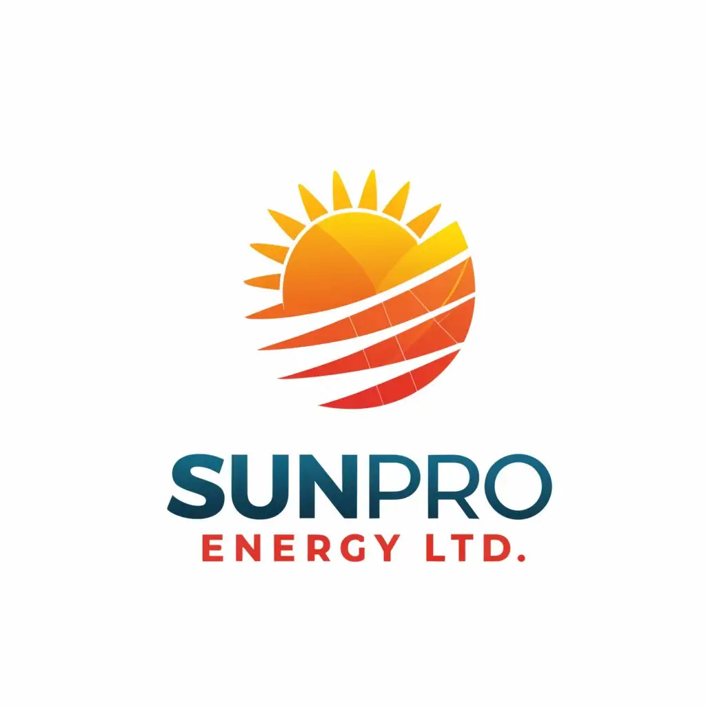 a logo design,with the text "SUNPRO ENERGY LTD", main symbol:RENEWABLE ENERGY,complex,clear background