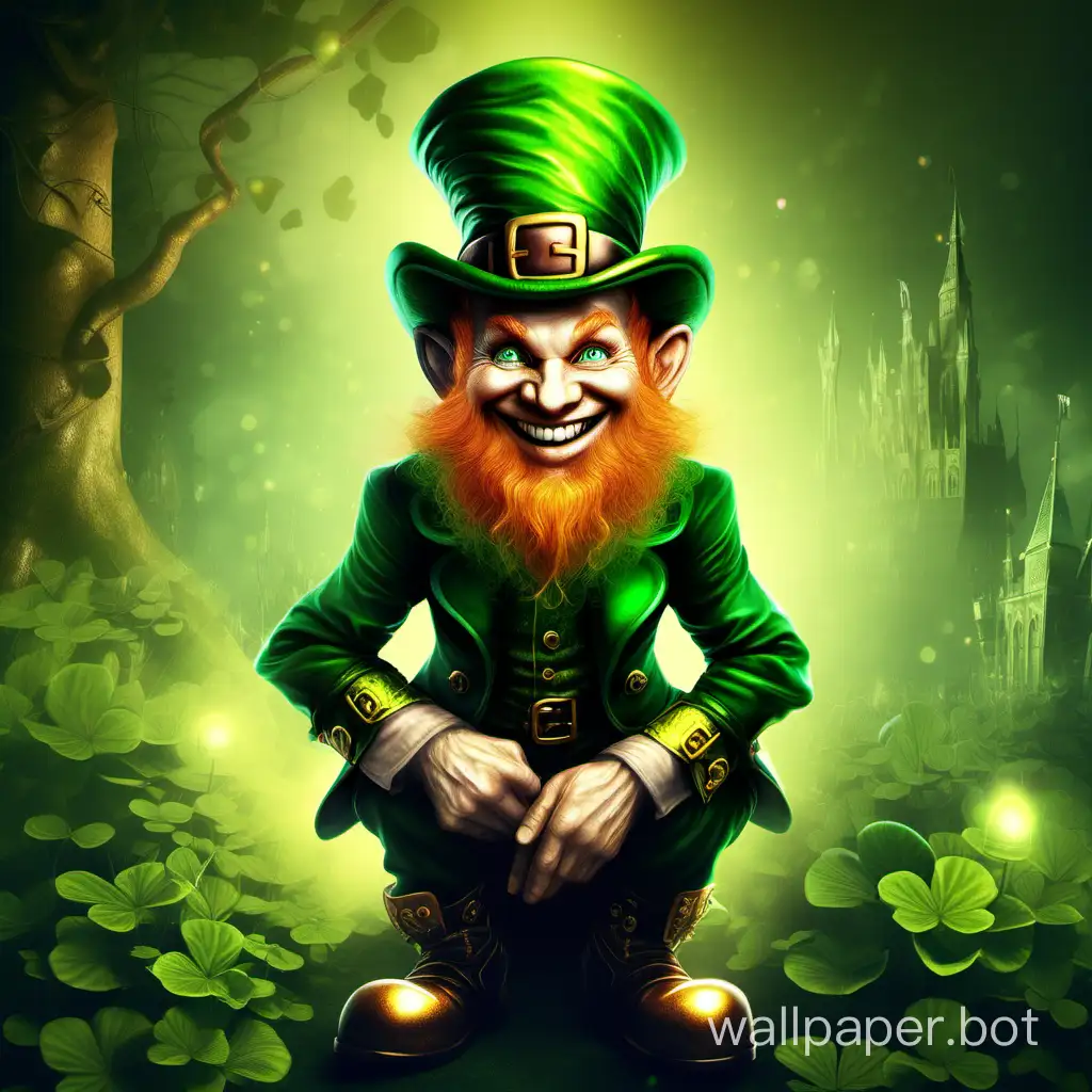 fantasy leprechaun with kind smile and eyes