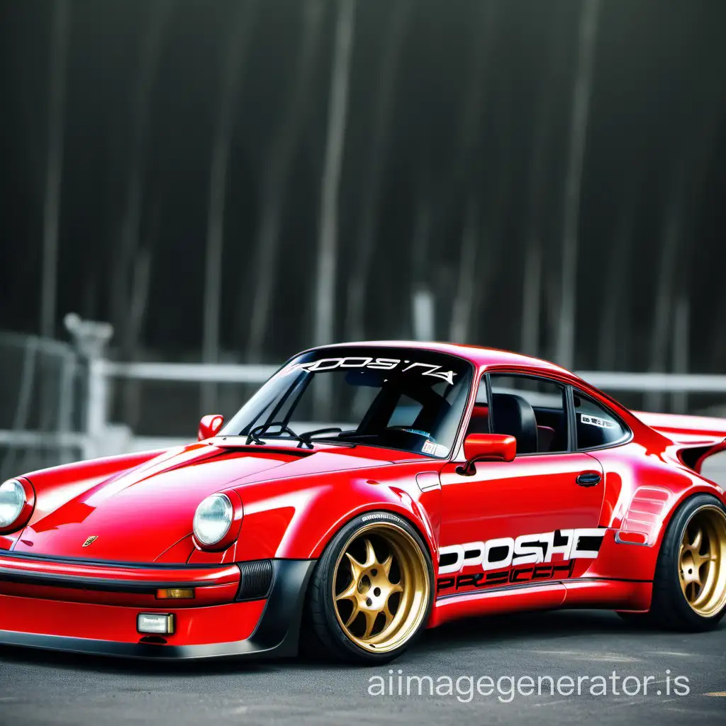 Porsche 930 rwb rossa camperizzata