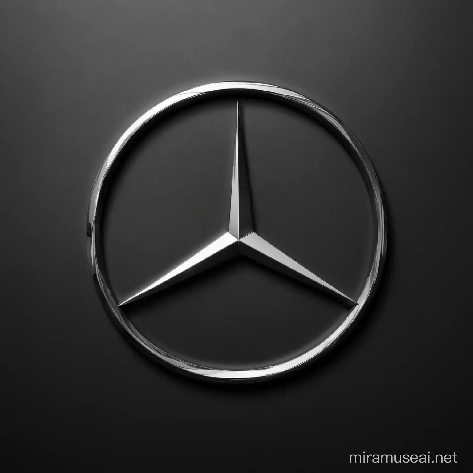 Luxurious Mercedes Benz Logo in Sleek Black Design