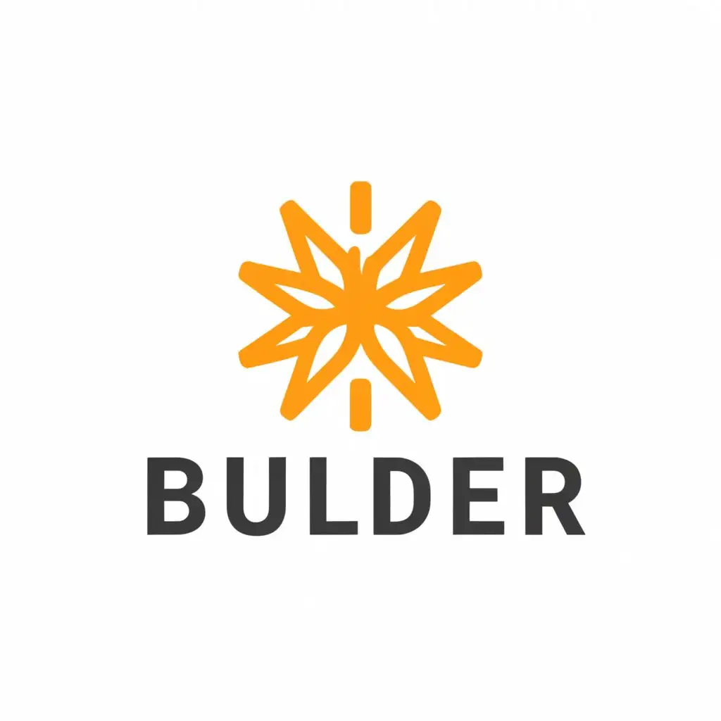 a logo design,with the text "Builder", main symbol:A striking and sturdy sun, radiating brilliance and warmth, confidently asserting its power through its captivating visual presence.,Minimalistic,be used in Construction industry,clear background