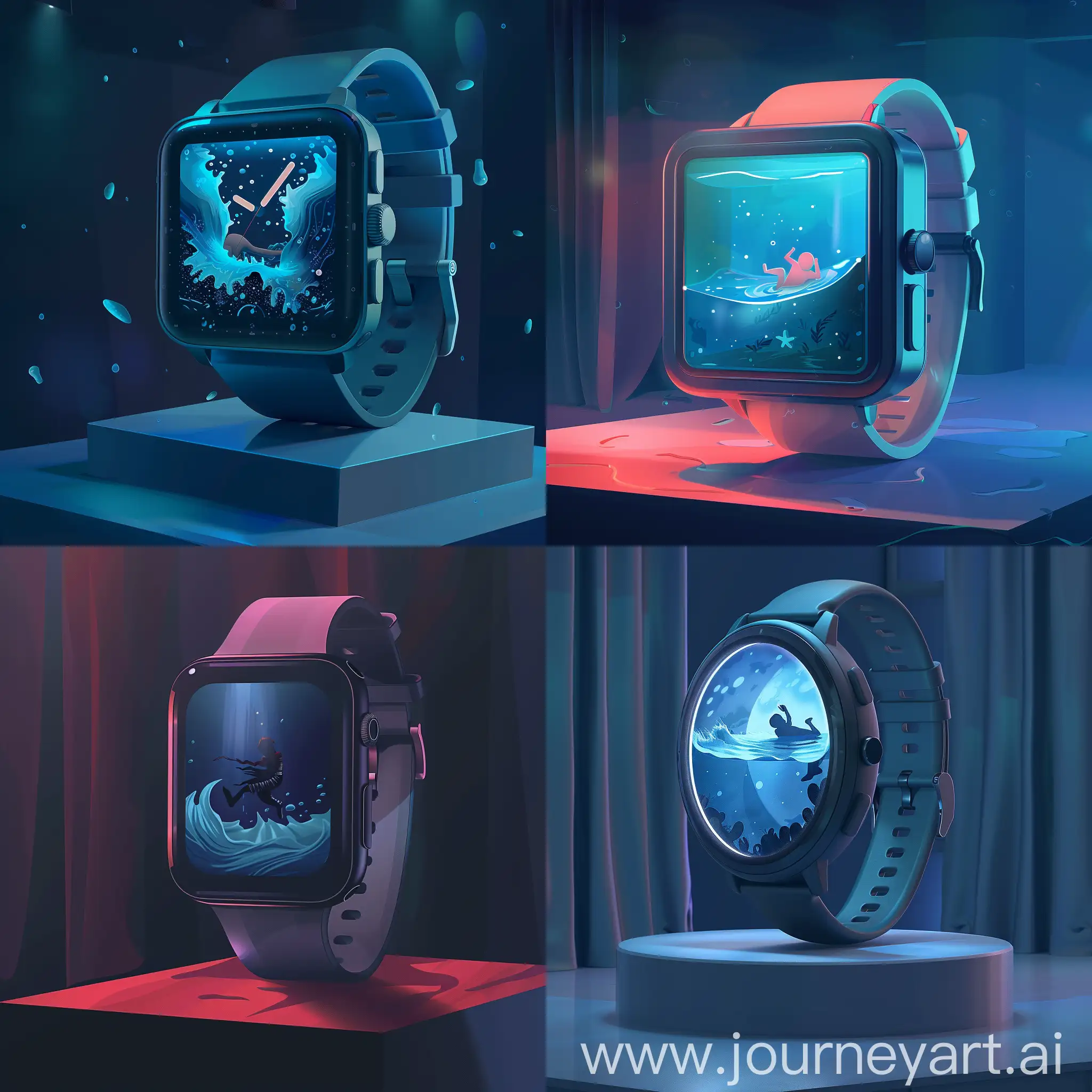 Immersive-Seathemed-Smart-Watch-Stage-with-Realistic-Drowning-Person