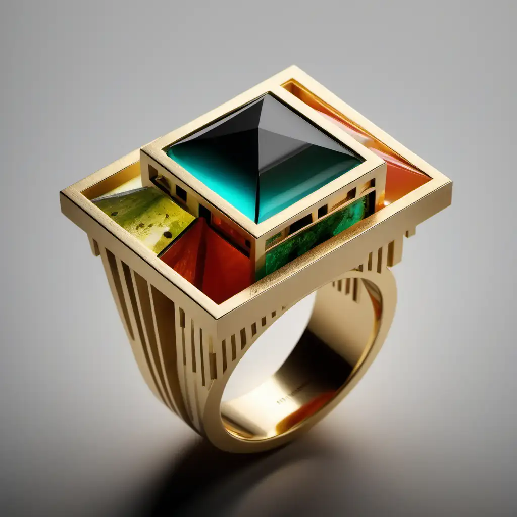 Unique Architectural Style Ring by Javier Senosiain