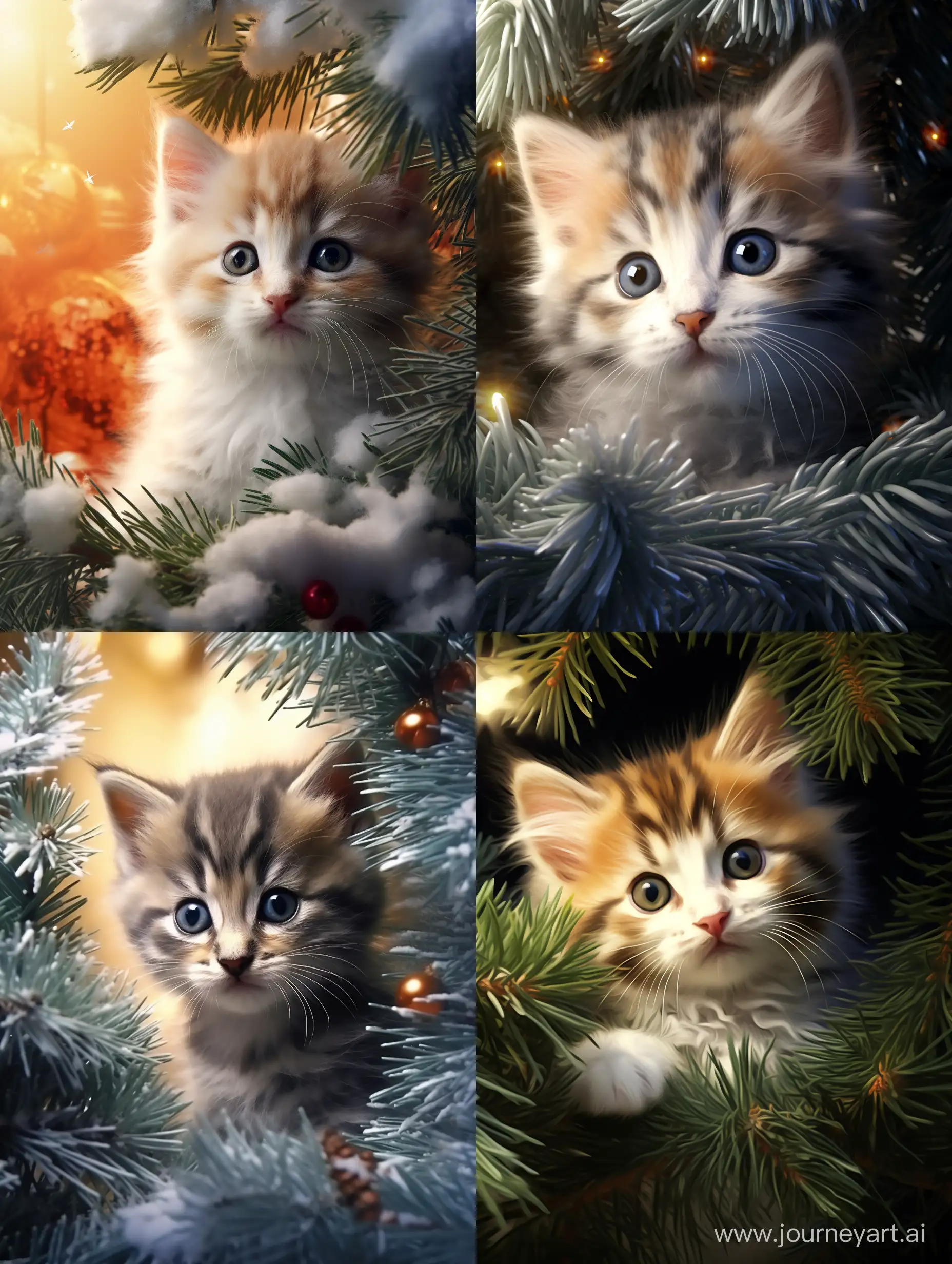 Adorable-Cheshire-Kitten-in-Enchanting-Christmas-Forest