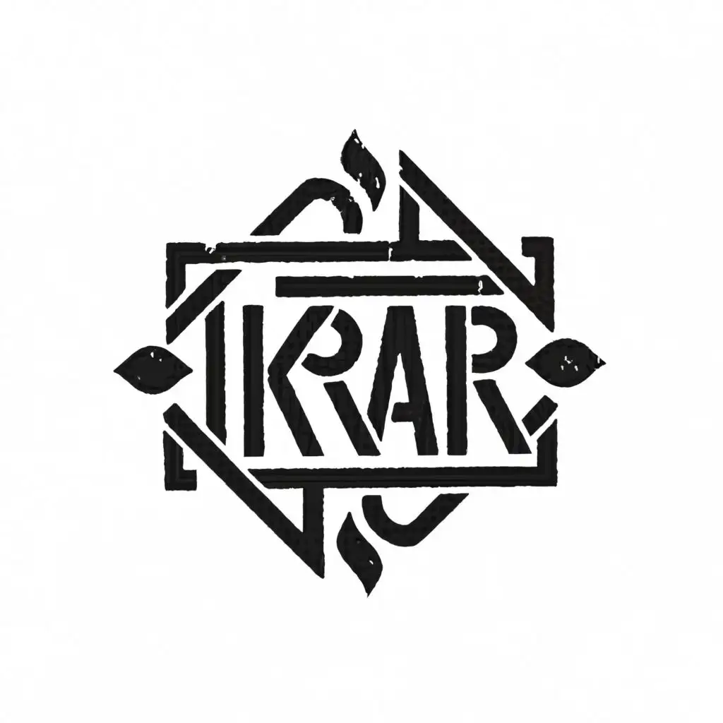 logo, Stencil, with the text "IKRAR", typography, be used in Religious industry