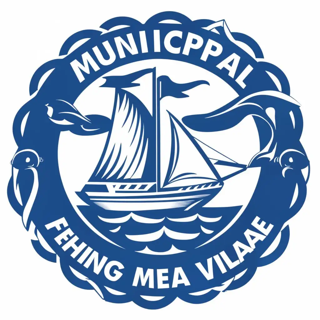 logo, nautical club, we want the logo to be a sailing yacht, it's good to be in 3d, with the text "municipal sea club - fishing village, Burgas", typography