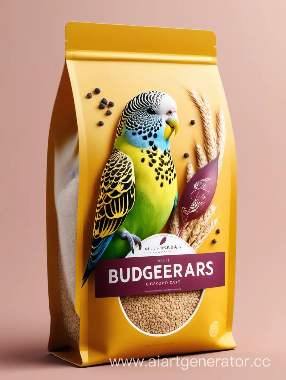 Vibrant-Budgerigar-Delight-Stylish-and-NutrientPacked-Dry-Food-Packaging