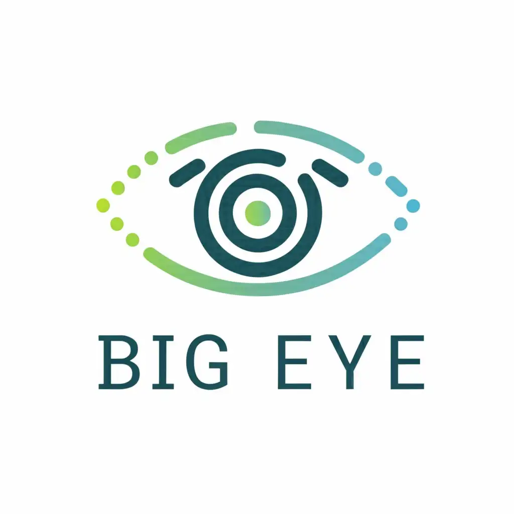 a logo design,with the text 'Big Eye', main symbol:Eye,Moderate, clear background, teal foreground