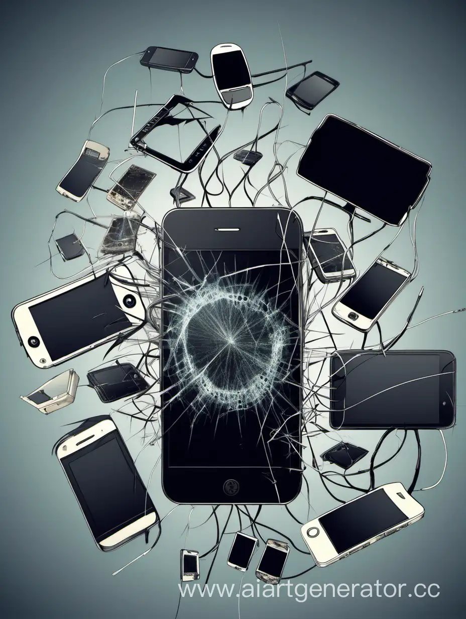 Lifecycle-of-Broken-Phones-and-Computers-Electronic-Devices-Decay