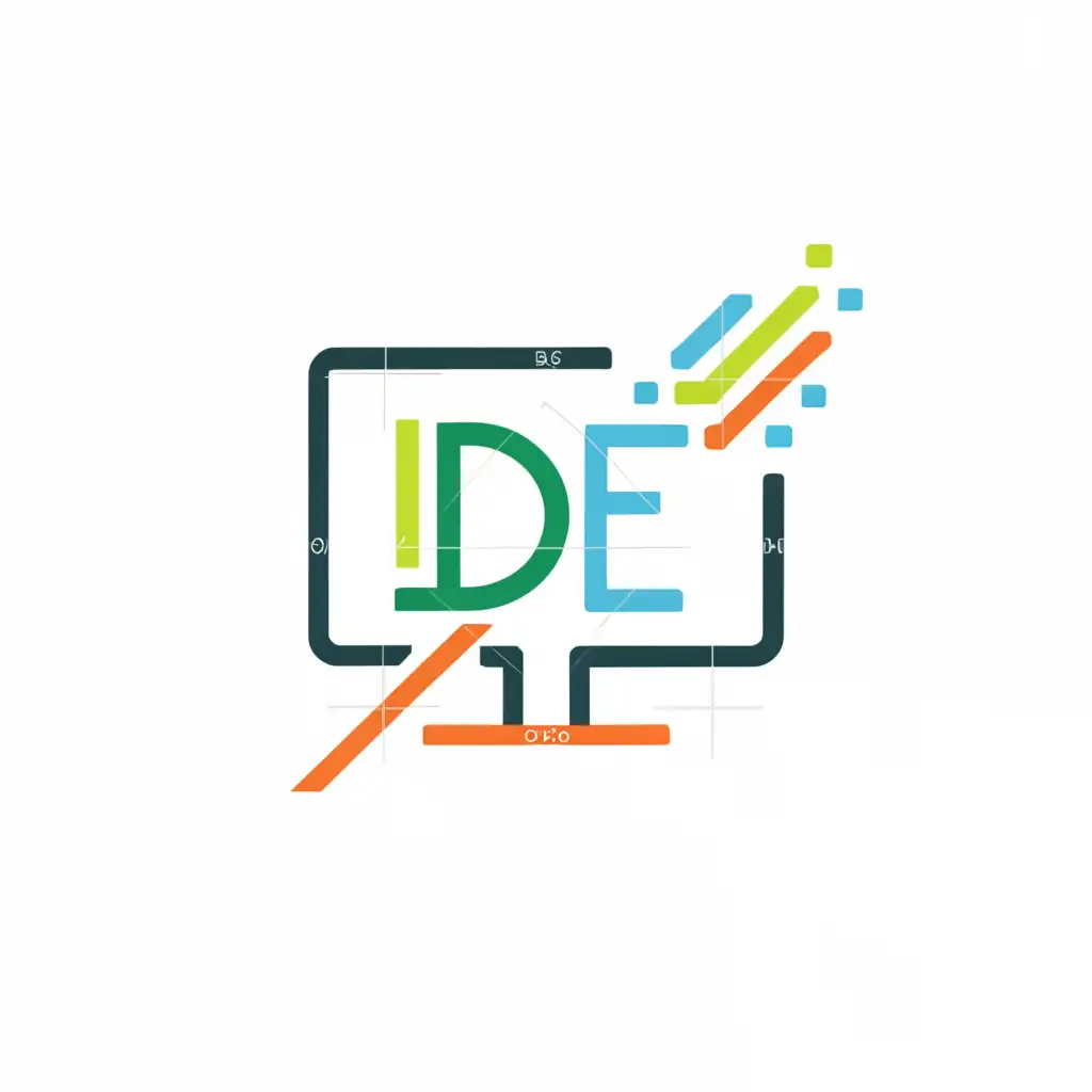 a logo design,with the text "IDE", main symbol:encompass computer science, development, and entrepreneurship,Moderado,be used in Internet industry,clear background