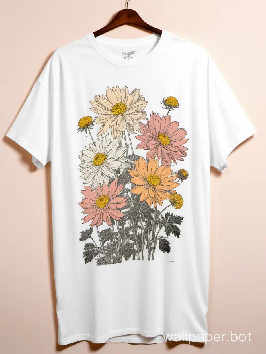 Botanical-Bliss-Chrysanthemum-Vintage-Tshirt-with-Boho-Cottagecore-Flair