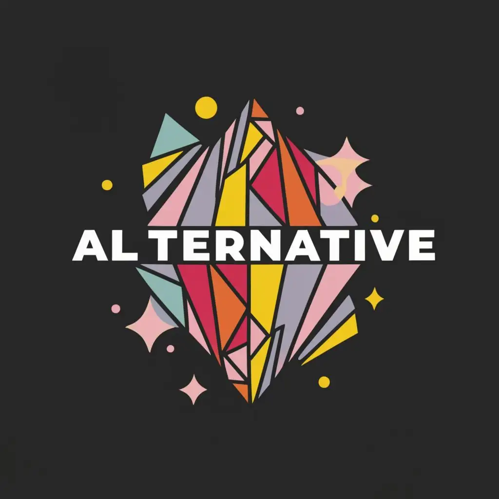 logo, crystal, with the text "alternative", typography