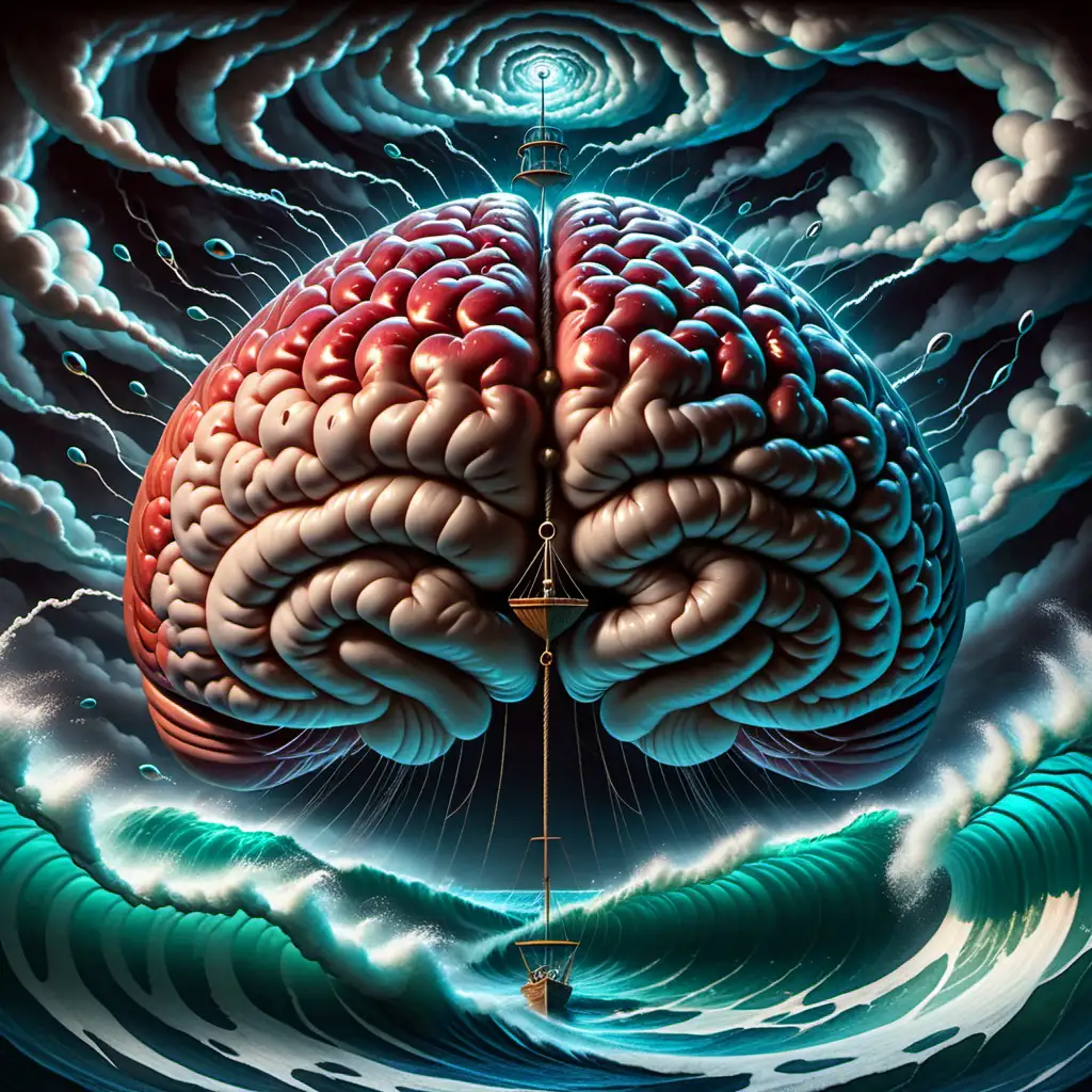 Surreal Voyage of the Mind Brain Sailing through a Psychedelic Storm