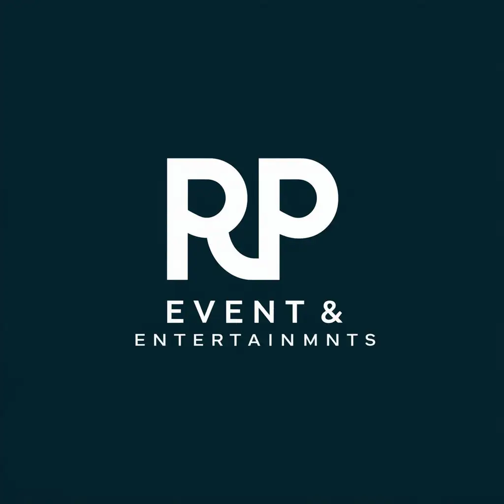 logo, RP, with the text "RP EVENTS & ENTERTAINMENTS", typography, be used in Events industry