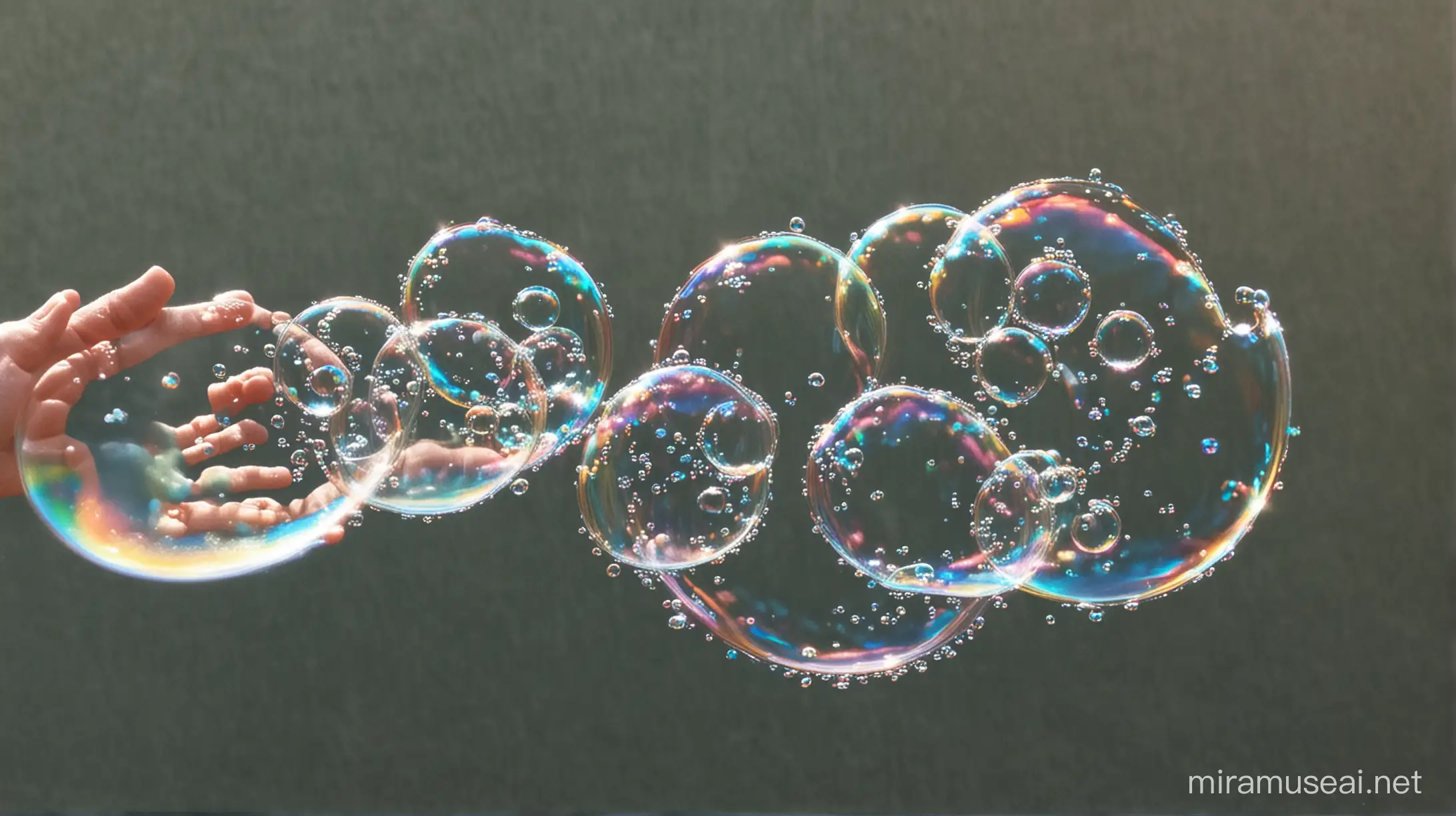 Soap bubbles bursting