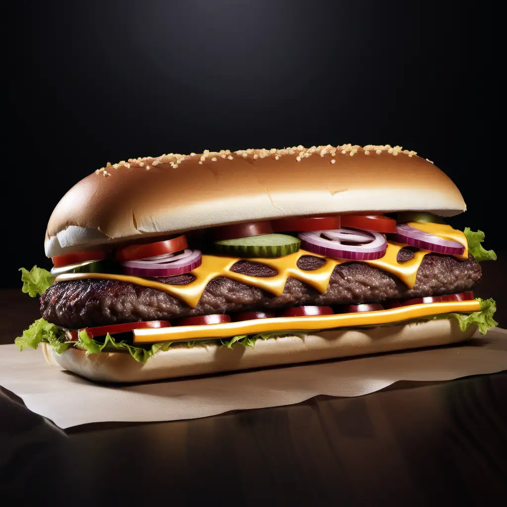 Delicious Towering Burger Creation Gourmet Food Artistry