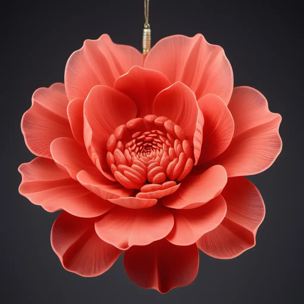 Elegant CoralColored Flower with Large Petals
