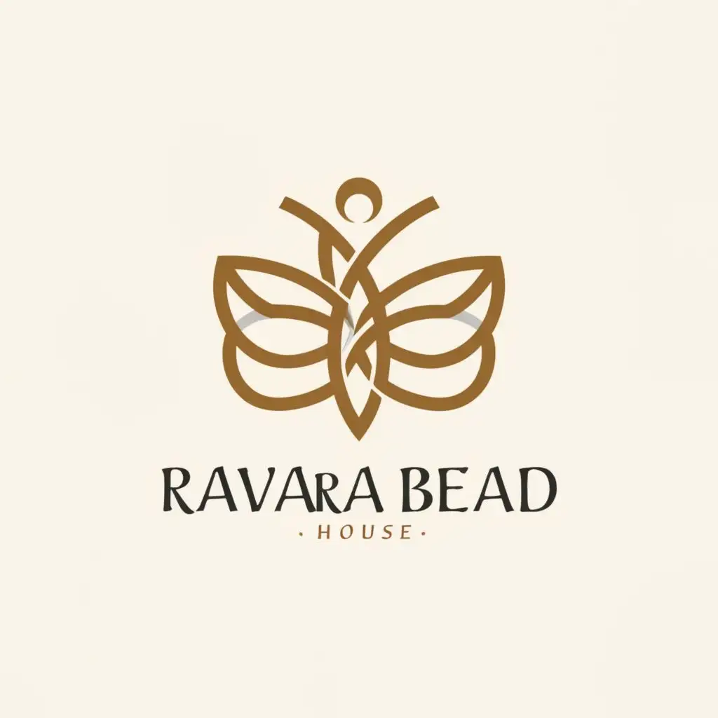 a logo design,with the text "Ravara

Bead - House", main symbol:necklace and butterfly,Moderate,be used in Beauty Spa industry,clear background