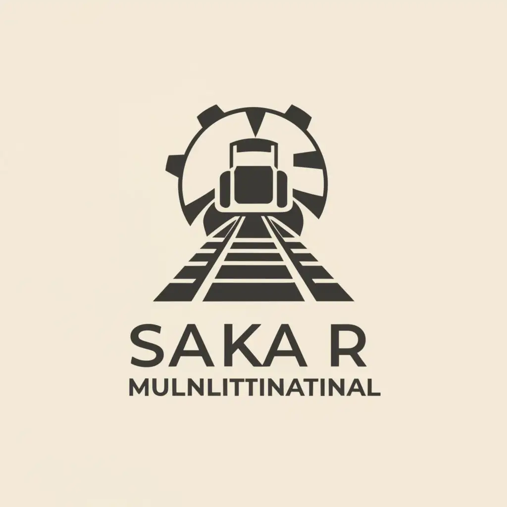 a logo design,with the text "SAKAR MULTINATIONAL", main symbol:RAILWAY,Minimalistic,clear background