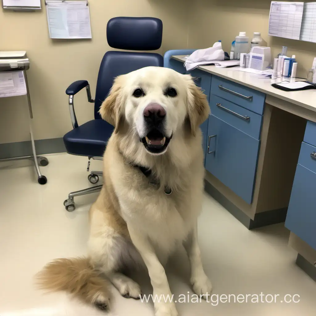 The dog at the doctor's appointment