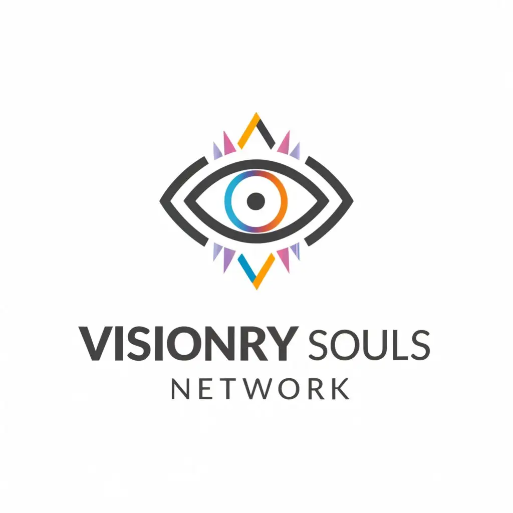 a logo design,with the text 'Visionary Souls Network', main symbol:main goal is spiritual and open eyes for life,Moderate,clear background