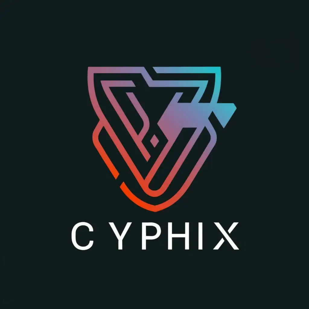 a logo design,with the text "Cyphix", main symbol:Make a logo that looks like a shield but make it "cryptic",Moderate,be used in Technology industry,clear background