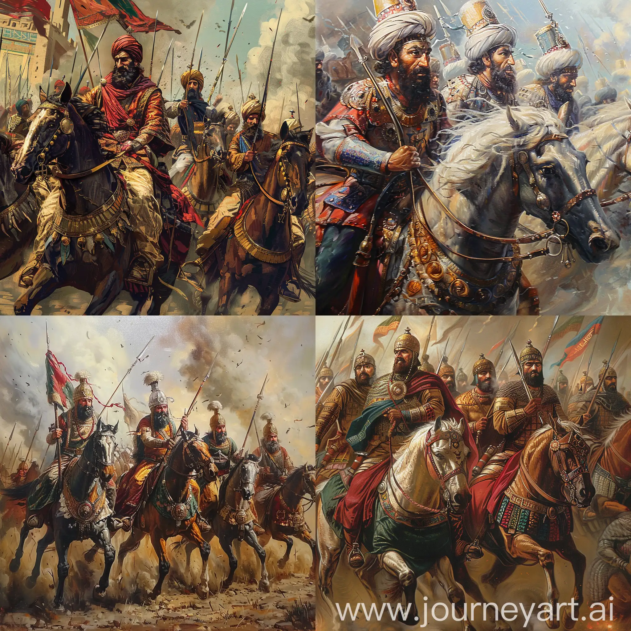 Cavalry soldiers of the Sassanian army of ancient Iran, at war, epic, detailed details, ancient Iranian culture