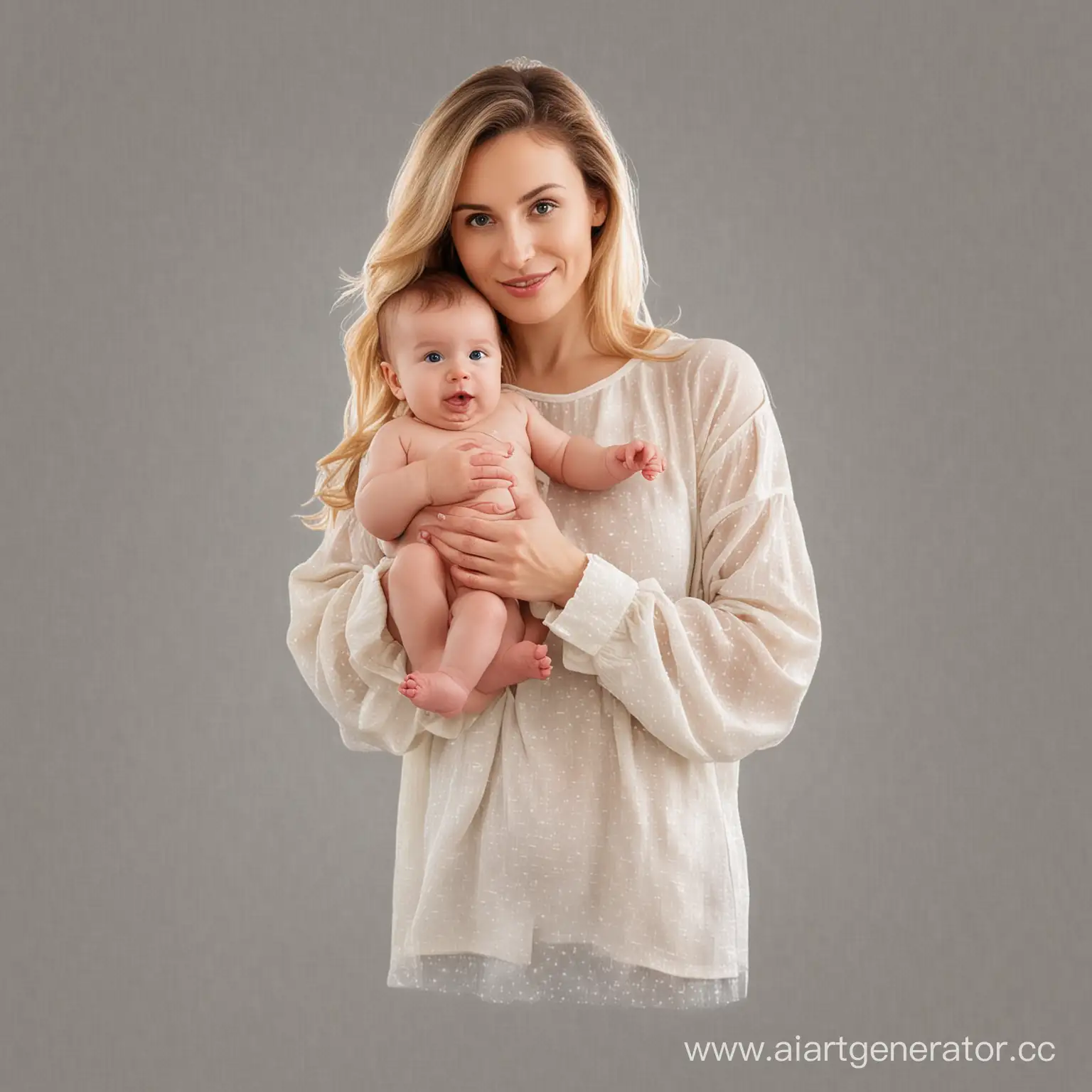 Mother-Holding-Baby-on-Transparent-Background