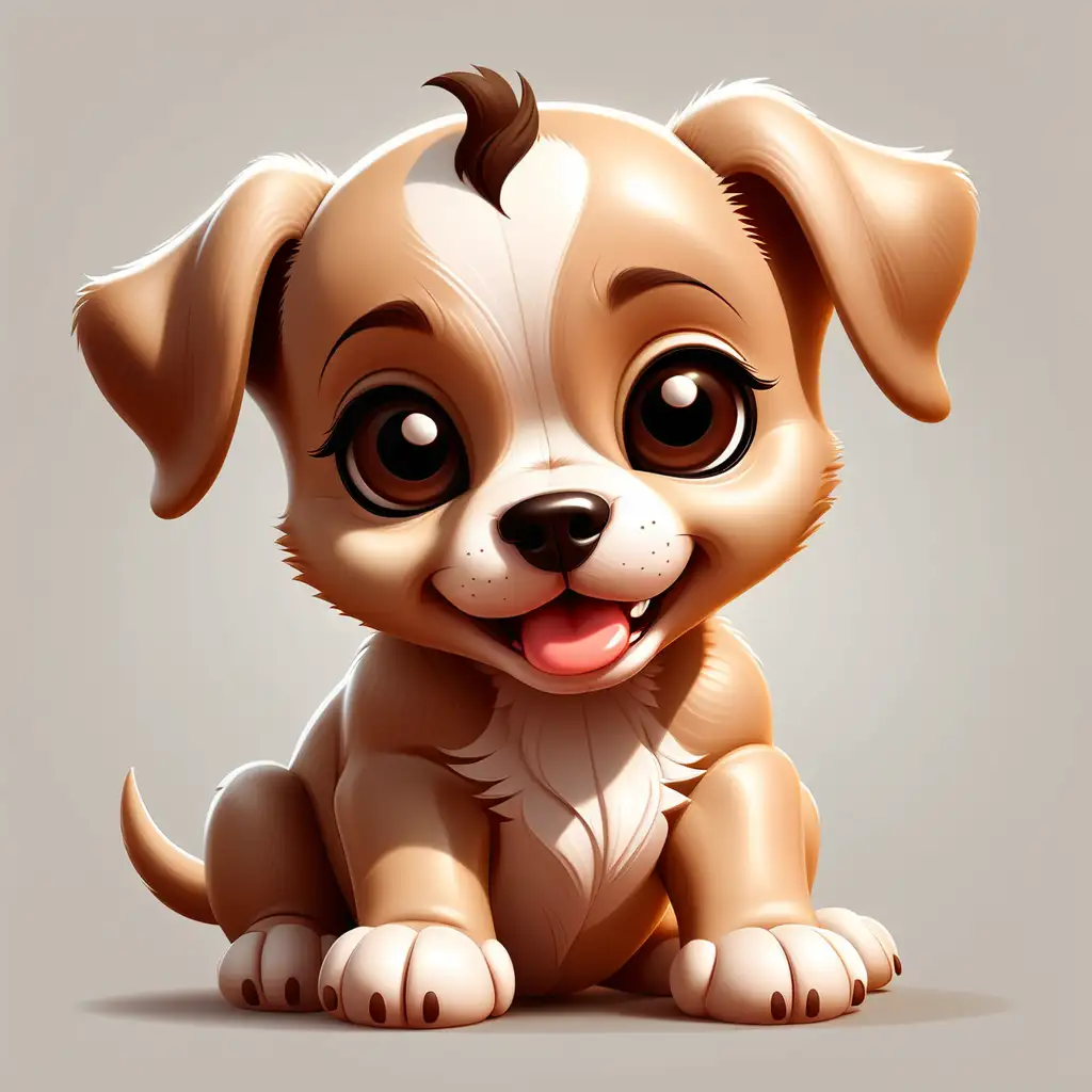 cute baby puppy in cartoon style Clipart with clear background 