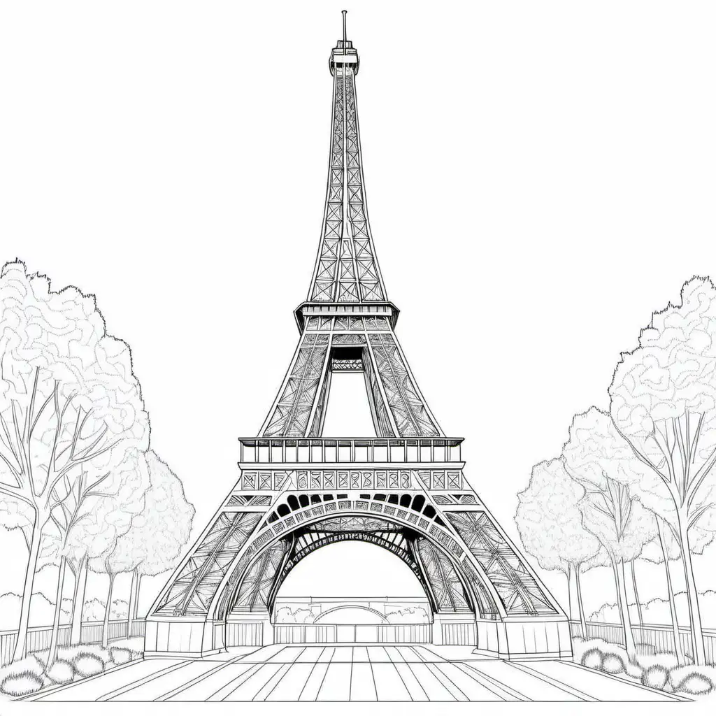 Eiffel Tower coloring page