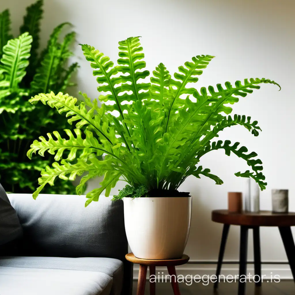 Asplenium plant in living room