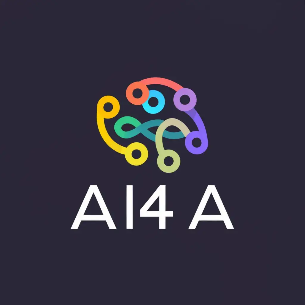 a logo design,with the text "AI4A", main symbol:Artificial Inteligence,Moderate,be used in Technology industry,clear background