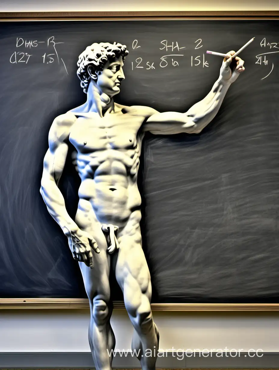 Michelangelo-Drawing-on-School-Board-with-Chalk