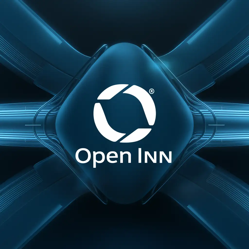 Modern-OPEN-INN-Logo-Design-on-Blue-Background