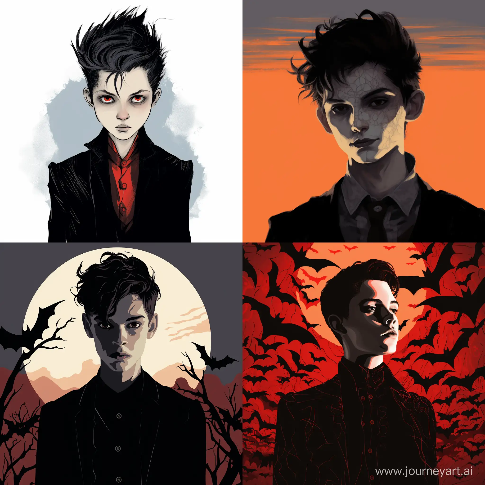 an illustration of a teenage vampire