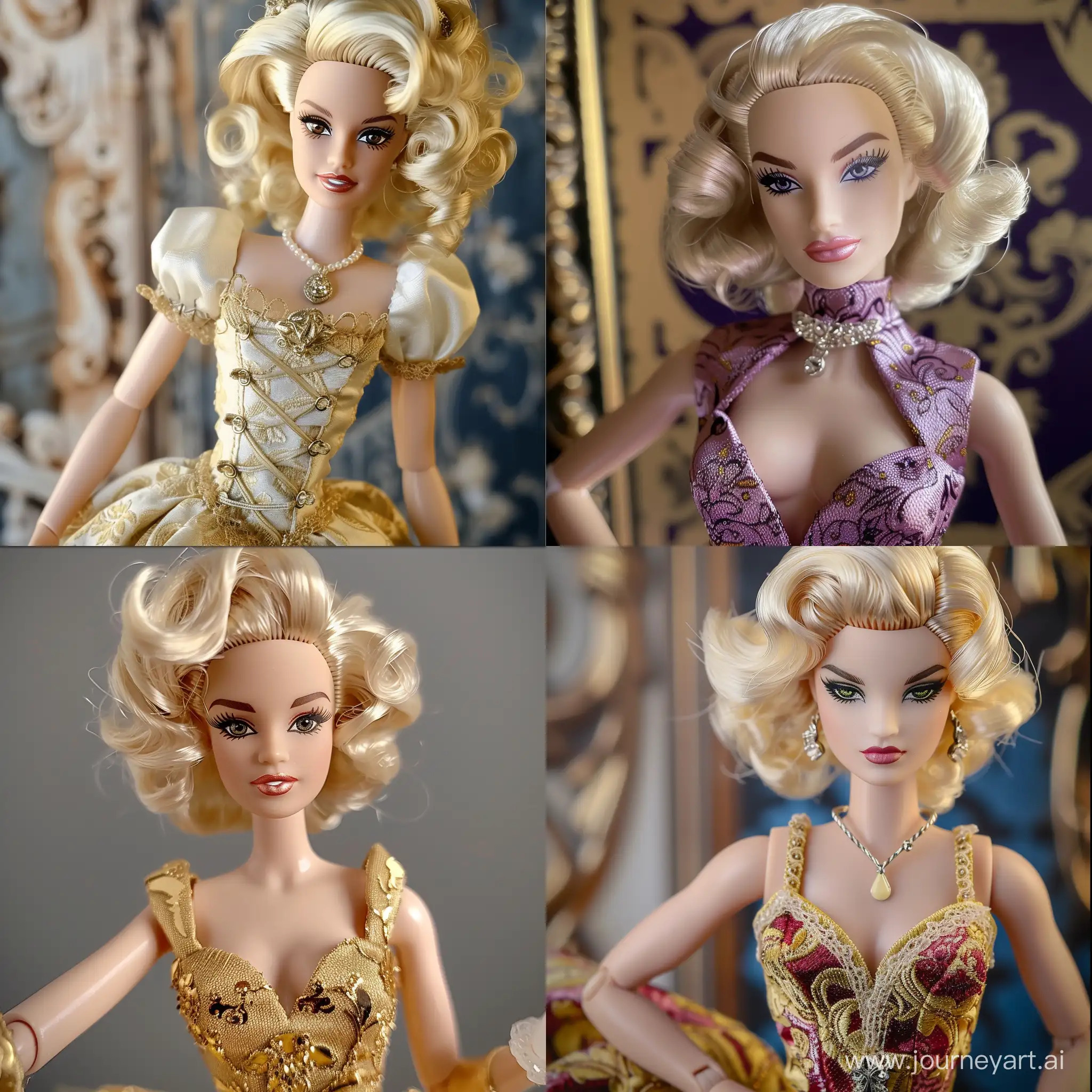 Marilyn Monroe as Ever After High Doll, concept, Ever After High Doll, realistic, Mattel style, Doll Effect, retro, vintage, glamour, Princess dress, detailed