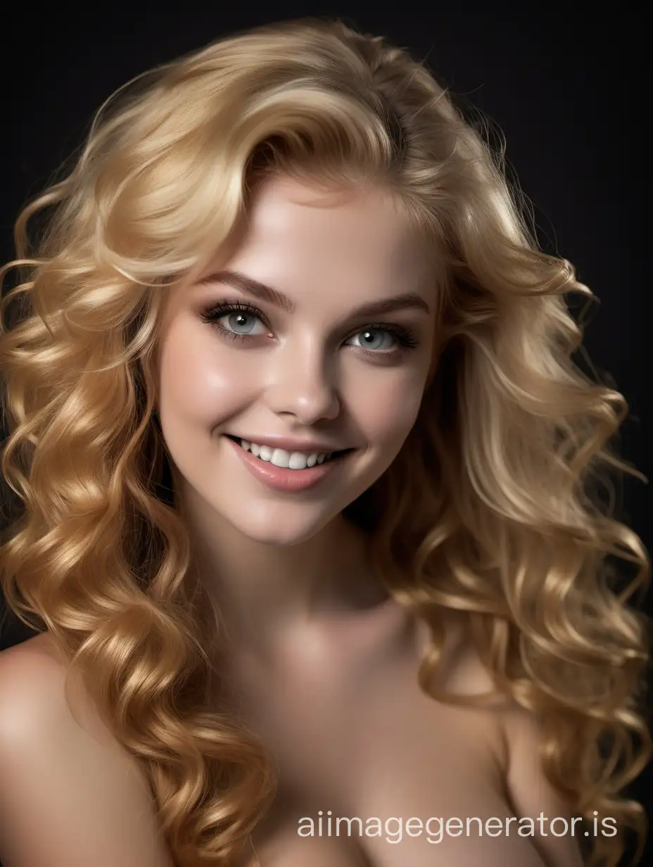 Professional Headshot of a Beautiful Young Model with Wavy Hairstyle and  Welcoming Grin | AI Image Generator