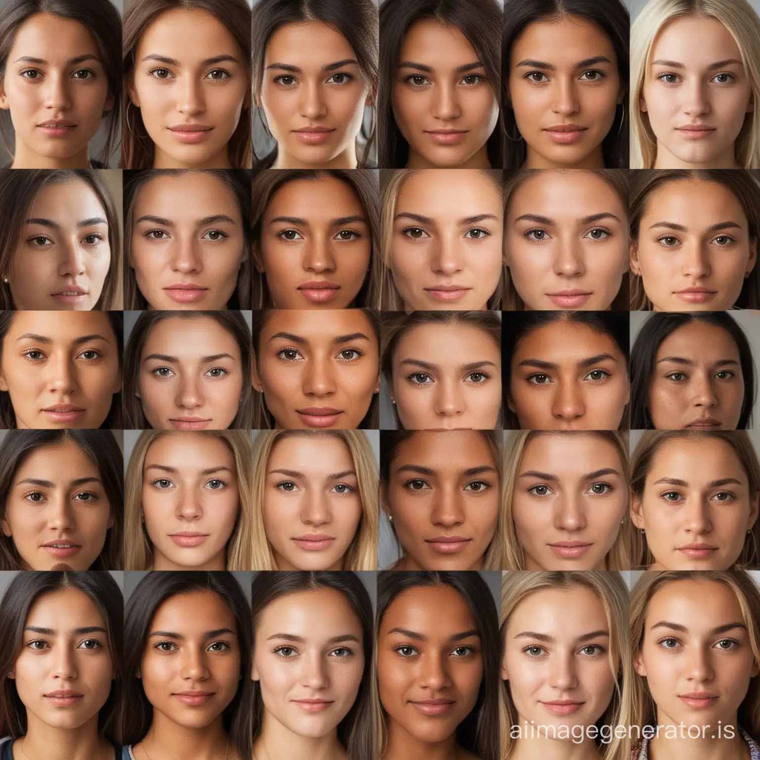 Faces of women from different countries around the world
