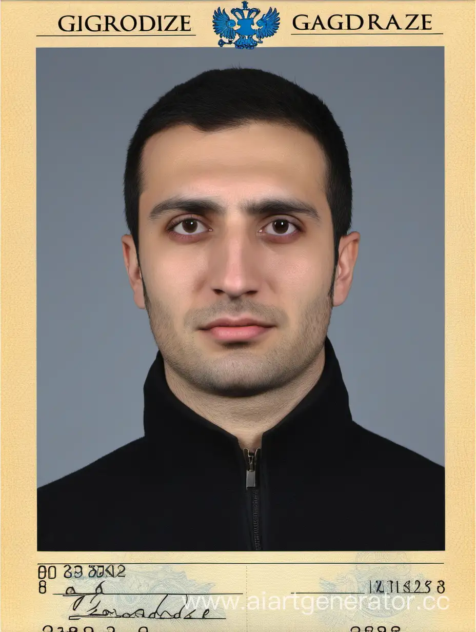 Мужчина 30 лет фамилия Гиоргадзе он грузин с русскими корнями (Фото паспорт)