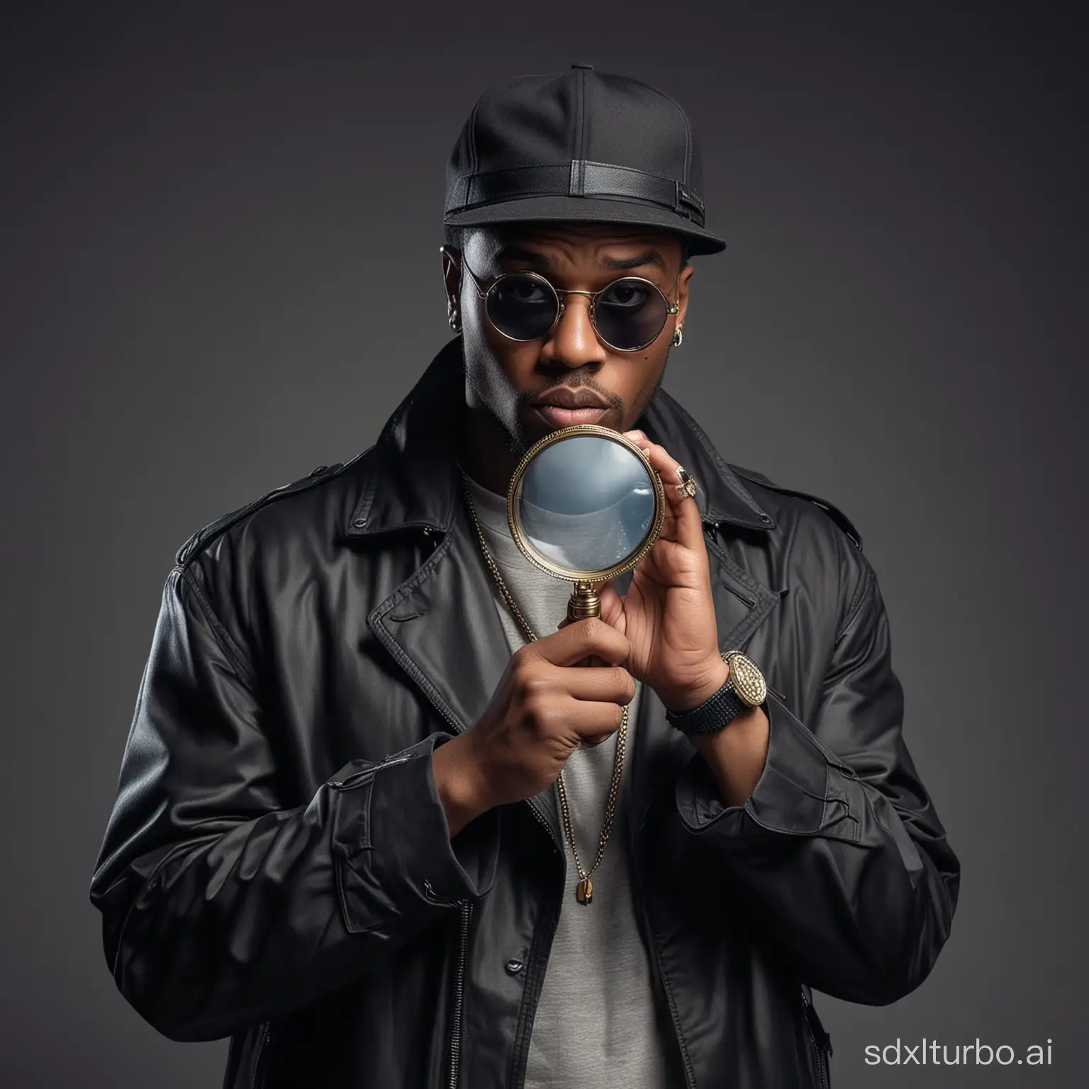a rapper which is also a detective with a magnifying glass