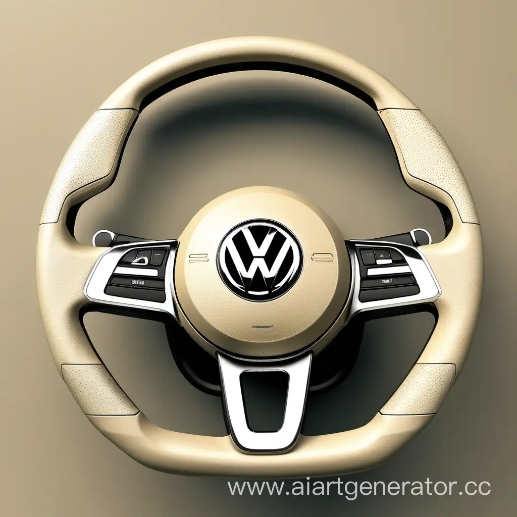 Beige-Volkswagen-Steering-Wheel-Elegant-and-Comfortable-Driving-Experience