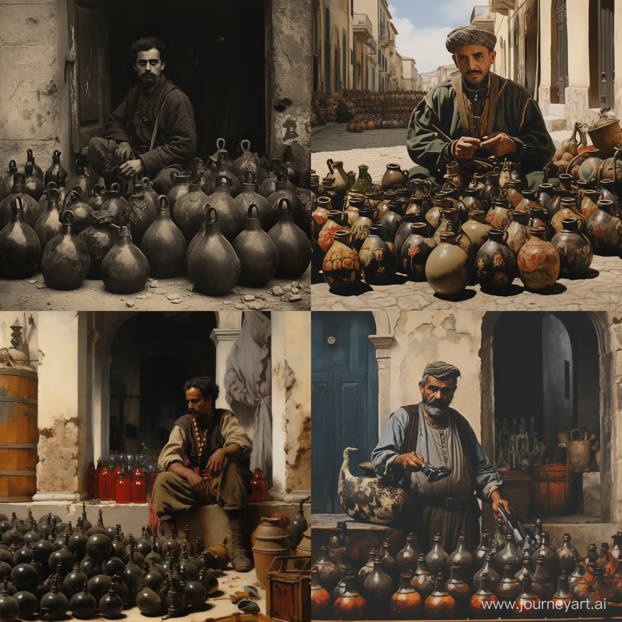продавец гранатов на Сицилии