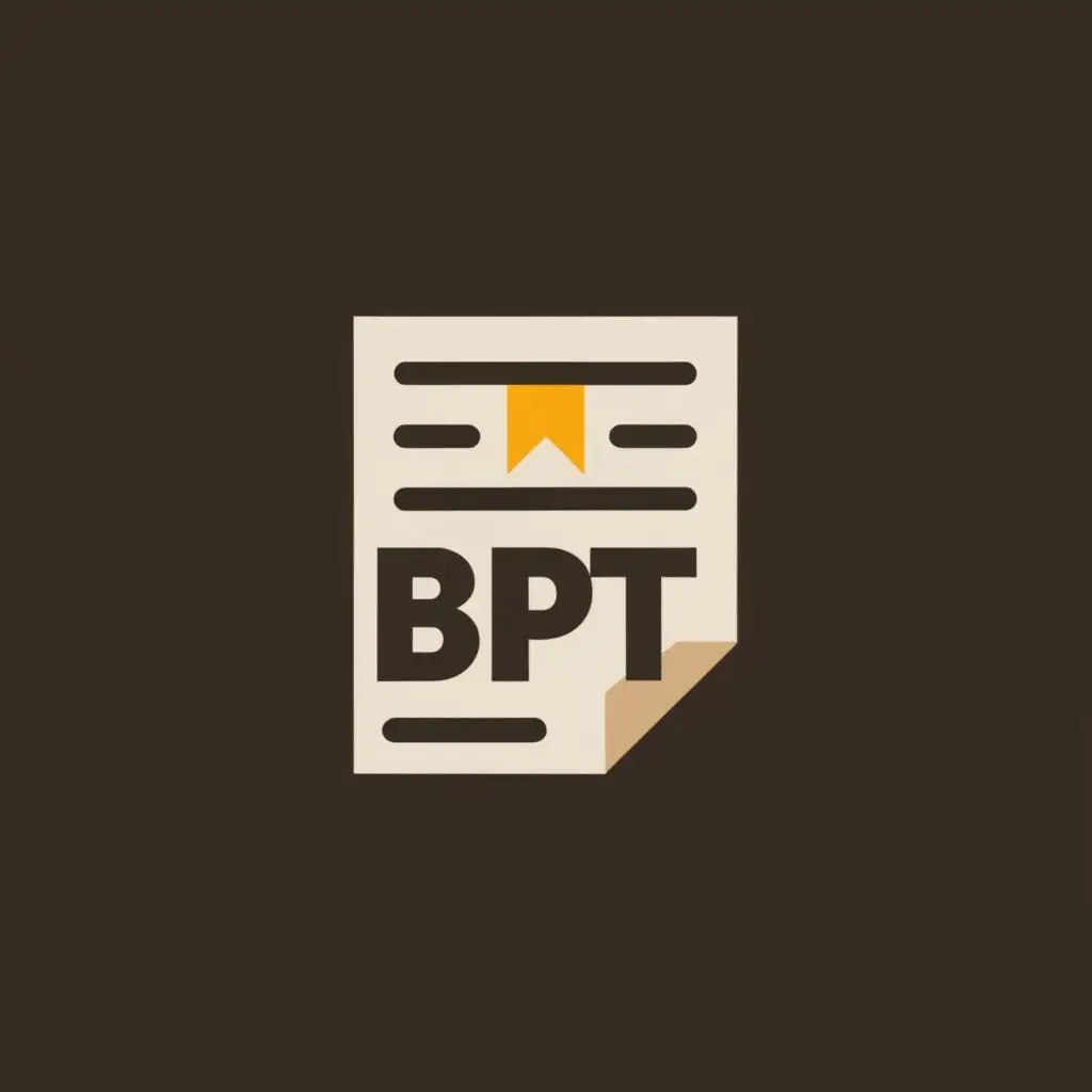 a logo design,with the text "BPT", main symbol:Newspaper,Minimalistic,be used in Entertainment industry,clear background