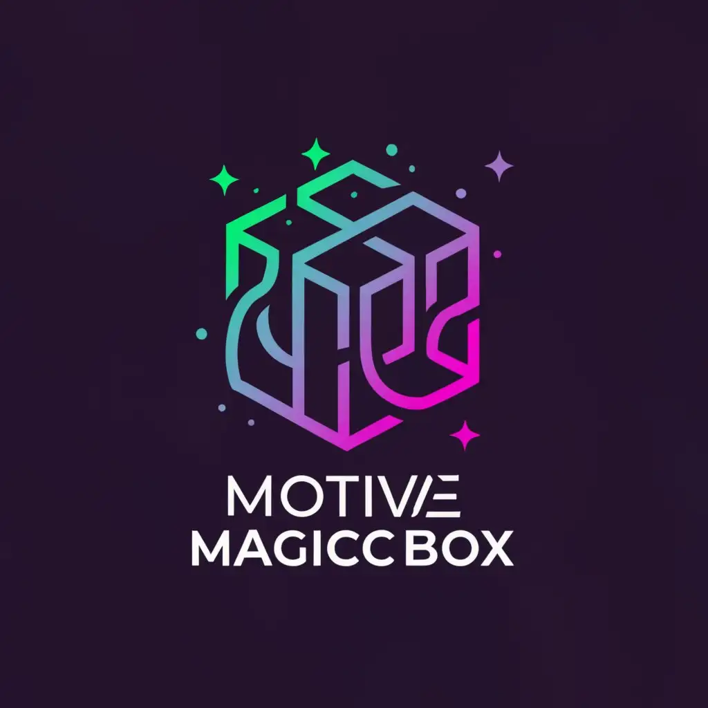 a logo design,with the text "MotiveMagicBox", main symbol:Magic Box,complex,clear background