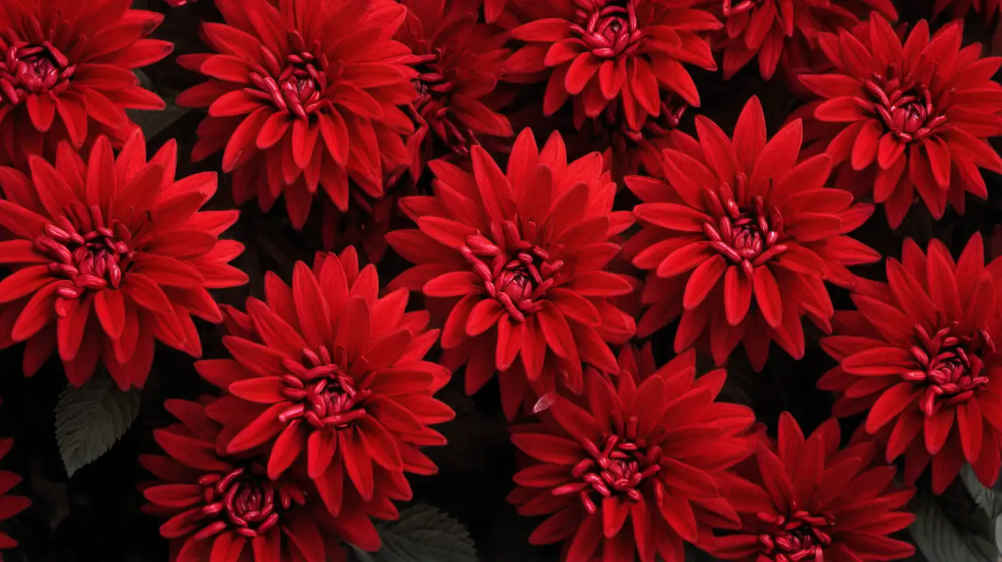 Vibrant Red Flower Blossoms in a Serene Garden