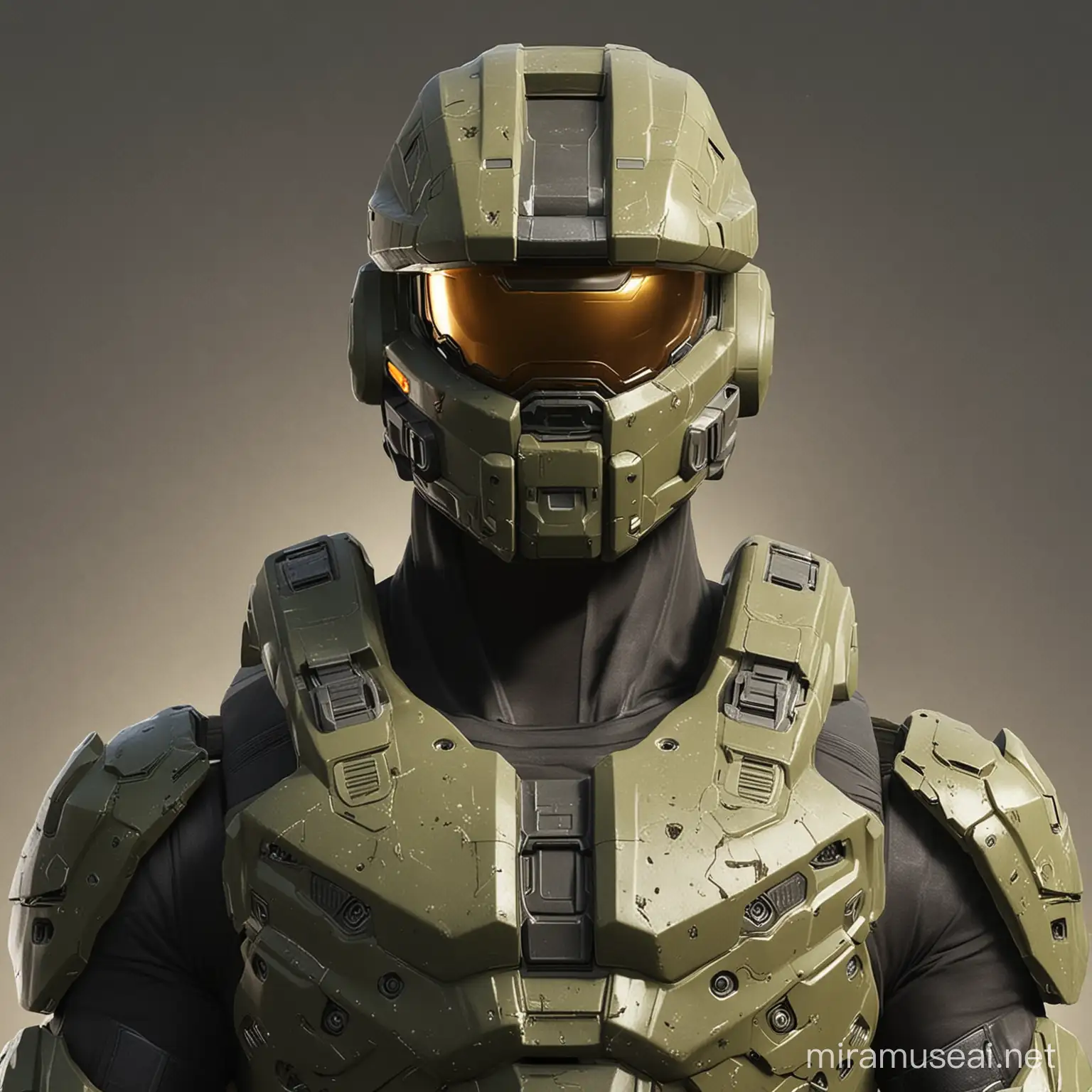 Halo Soldier with X Mark Futuristic Warrior Concept Art