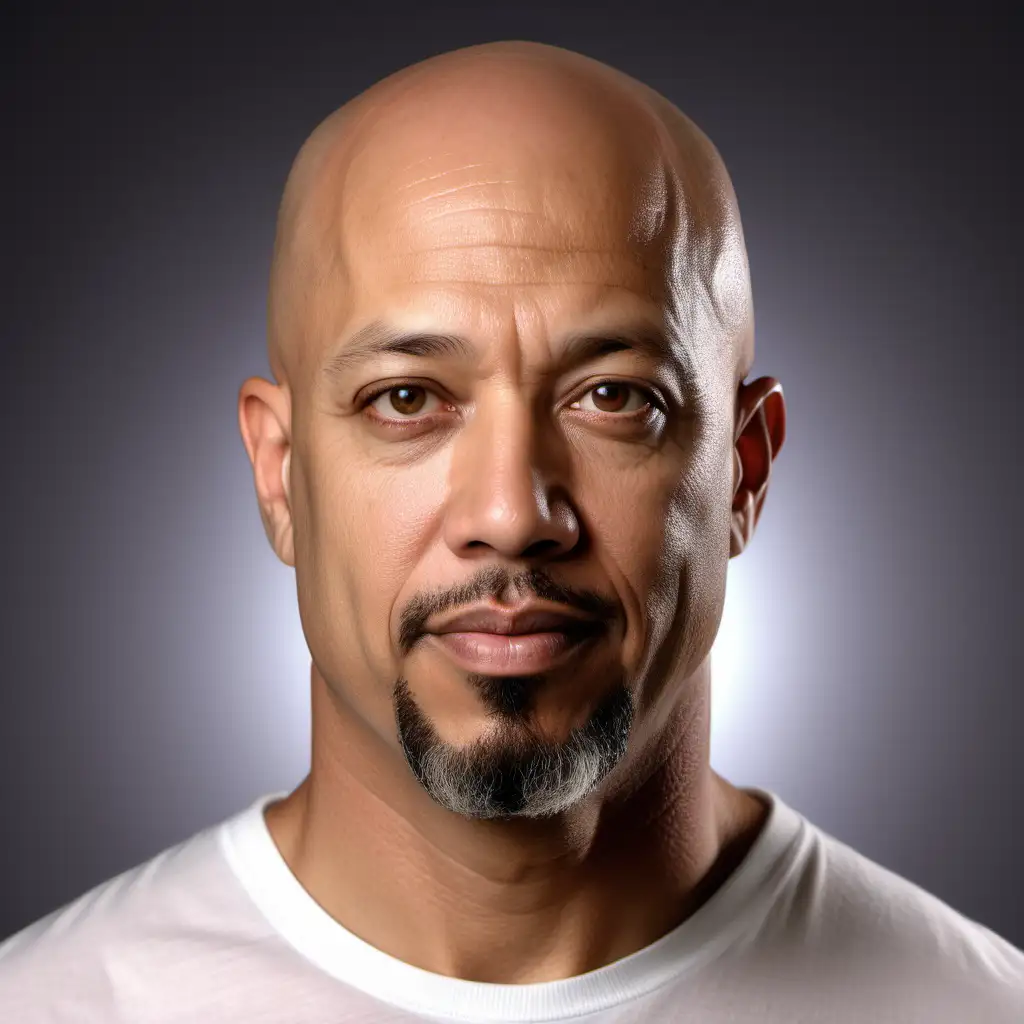 Portrait Photography of a Handsome Biracial Man with Light Eyes and a Goatee