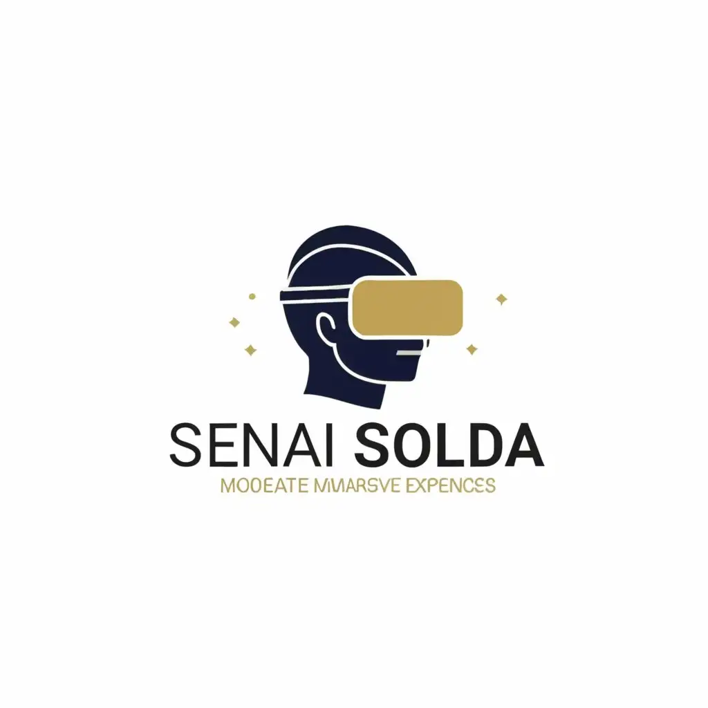 a logo design,with the text 'SENAI Solda', main symbol:Virtual Reality,Moderate,be used in Education industry,clear background a flare like disney star around the logo